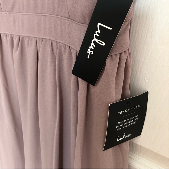 •🏷 NWT• Lulus Air of Romance Taupe Dress - Picture 6 of 7